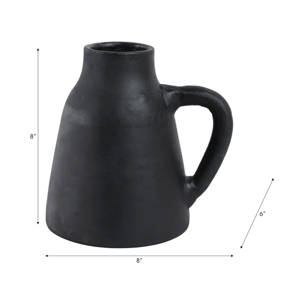 SHERMANCLIFF BLACK VASE 9 (IN)
