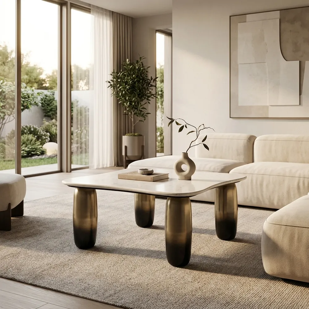 AVAPORT GOLD COFFEE TABLE 16 (IN)