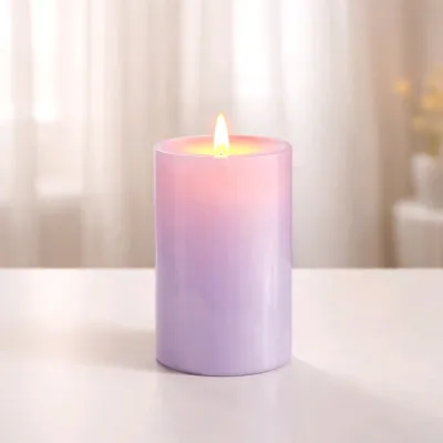 Lavender Moving Flame LED Candle 3x6in