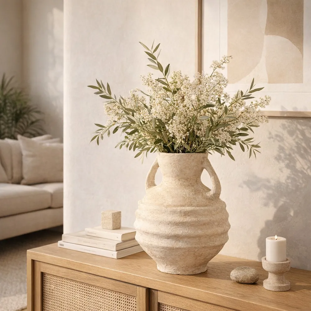 FERRIS WHITE VASE 15 (IN)
