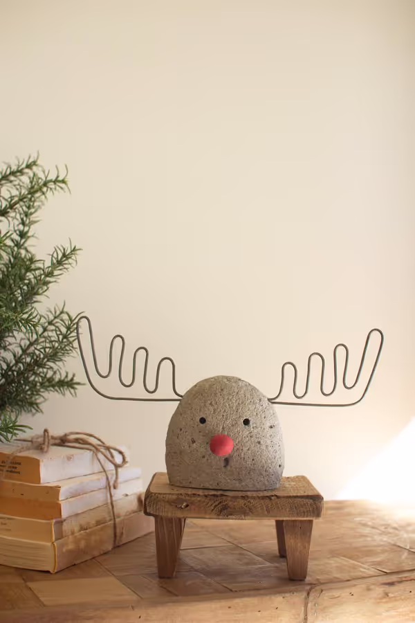 River Rock and Wire Reindeer