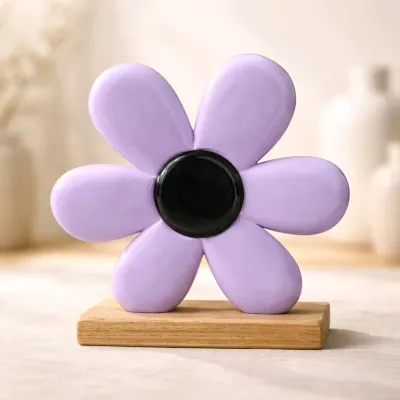Lavender Wooden Flower 13x14in