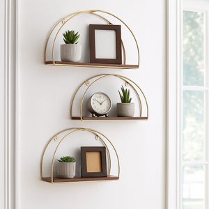 ENOCHBURN SET OF 3 BROWN WALL SHELF 12 (IN) 12