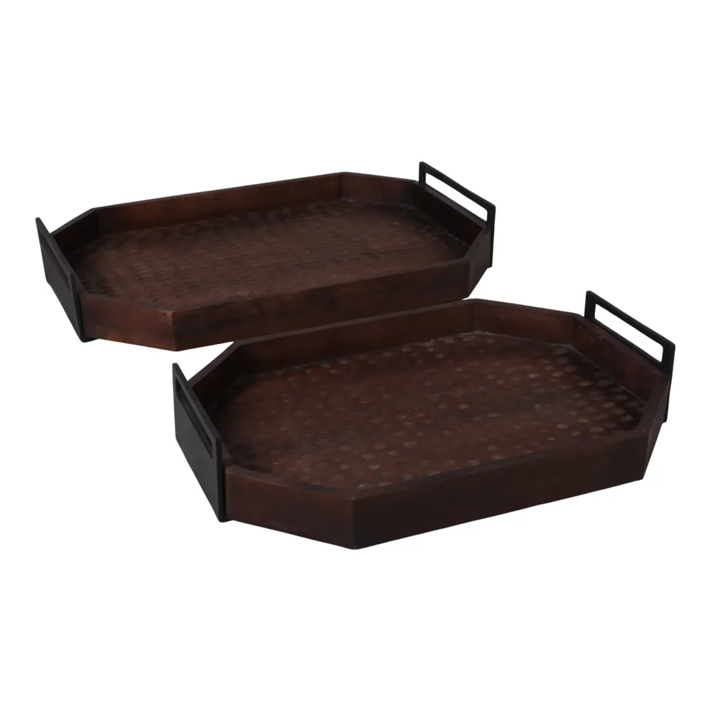 ERINOAK SET OF 2 BROWN TRAY 5 (IN)