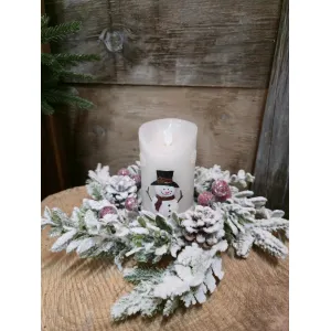 Snowy Cranberry 4.5in Candle Ring 1