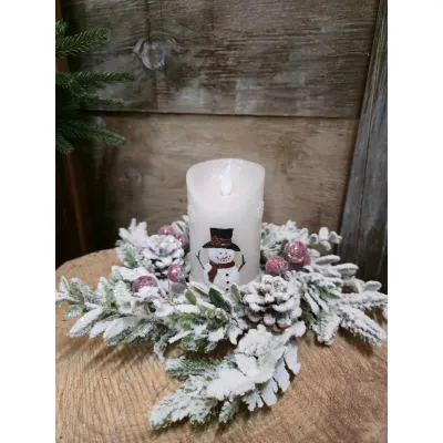 Snowy Cranberry 4.5in Candle Ring