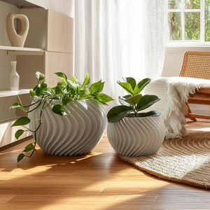 HAYFIELDPARK SET OF 2 WHITE PLANTER 8 (IN) 12