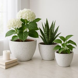 BYRONHAM SET OF 3 WHITE PLANTER 10 (IN) 11