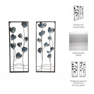 TANNERBEACH SET OF 2 BLUE METAL WALL 32 (IN) 9