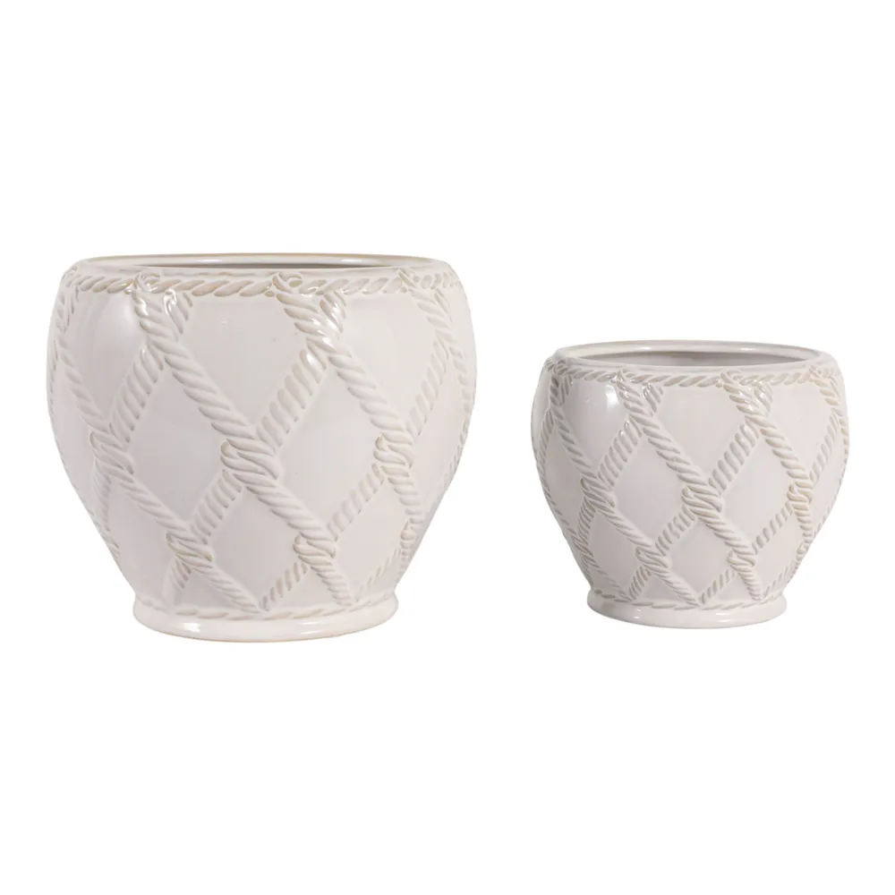 HARDWICKGATE SET OF 2 IVORY PLANTER 7 (IN)