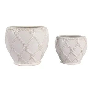 HARDWICKGATE SET OF 2 IVORY PLANTER 7 (IN) 4