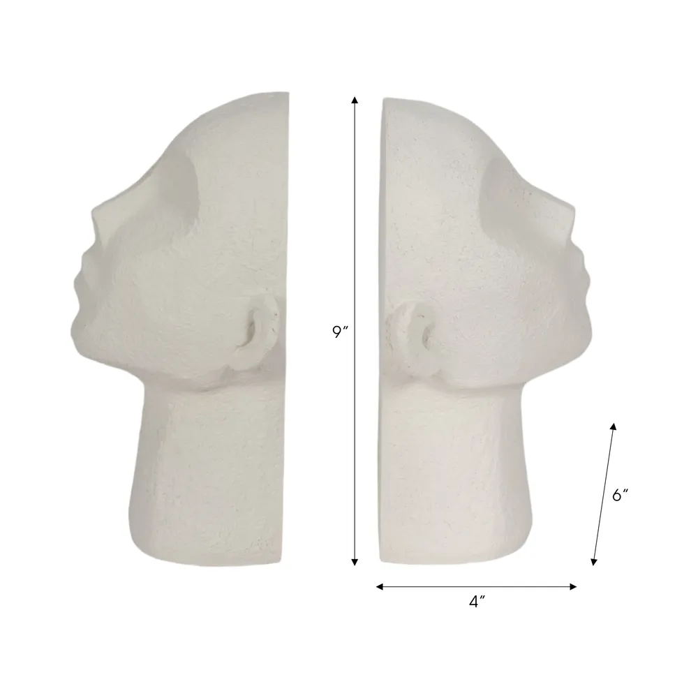 EMORYSHAW SET OF 2 WHITE BOOKENDS 9 (IN)