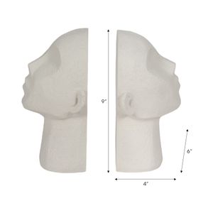 EMORYSHAW SET OF 2 WHITE BOOKENDS 9 (IN) 8