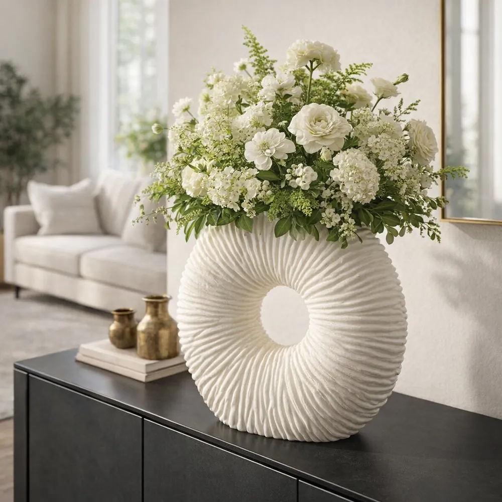 DALEMOOR WHITE VASE 15 (IN)