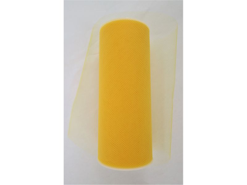 6" x 25yds Tulle Ribbon, Yellow 1