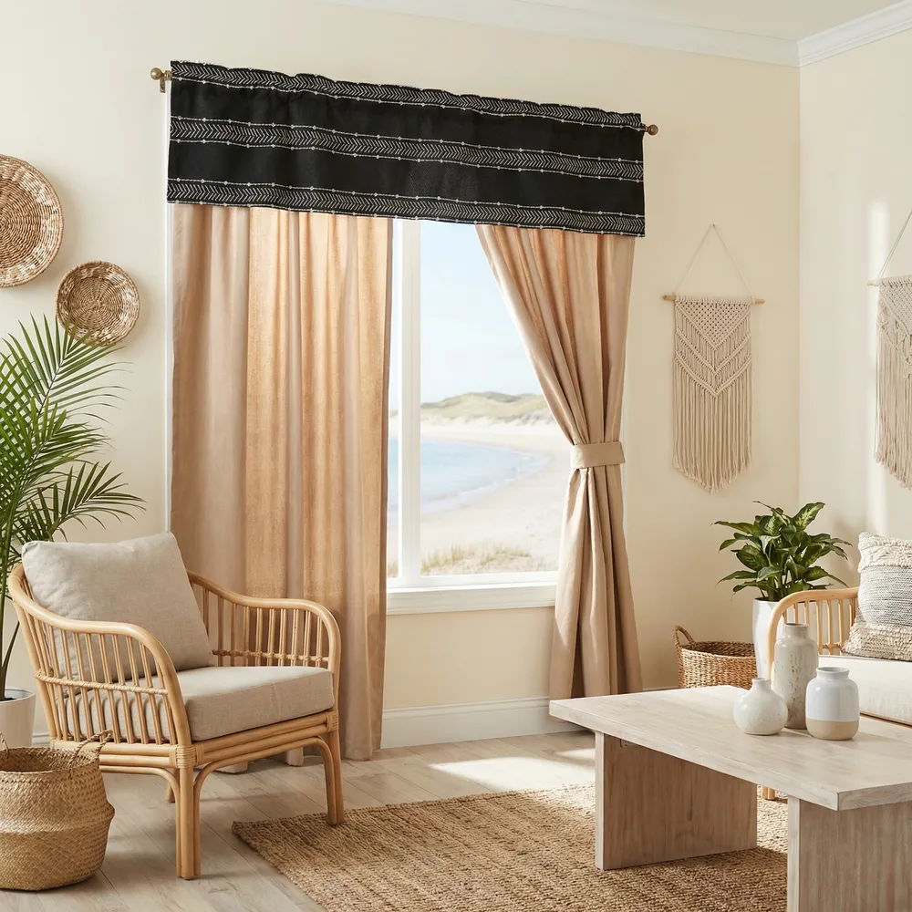 Summit Trail Onyx  - Drape Set - (2 panels/2 tiebacks)