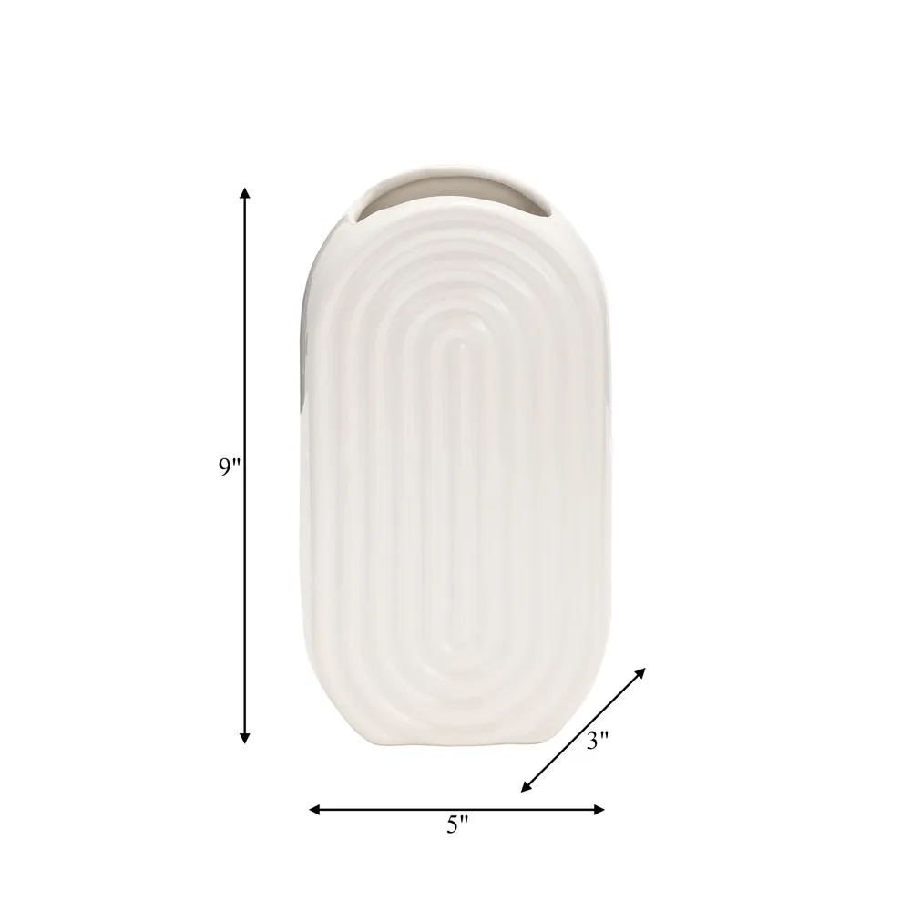 ELTONLAND WHITE VASE 9 (IN)