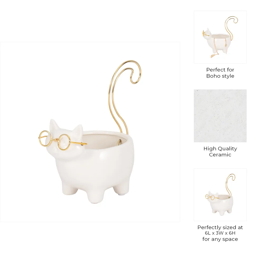 CARLINOAK WHITE TRINKET DISH 6 (IN)