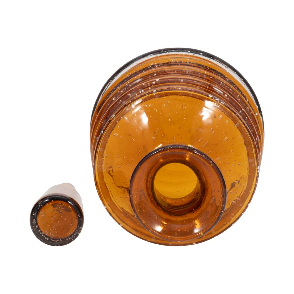 HAMDENWICK ORANGE GLASS VASE 12 (IN)