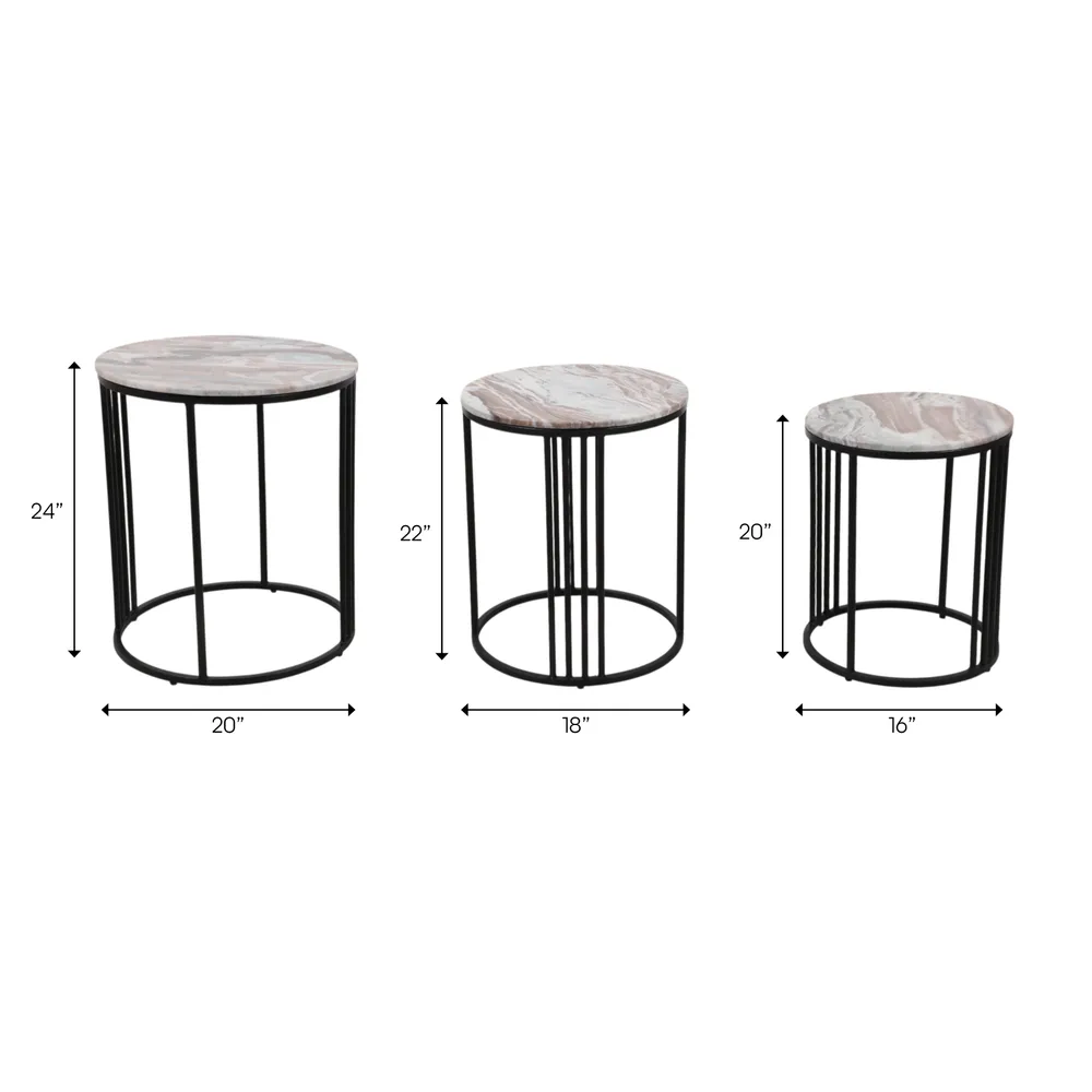 BRYNMILL SET OF 3 BLACK TABLE 24 (IN)