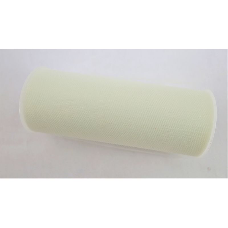 6" x 25yds Tulle Ribbon, Ivory