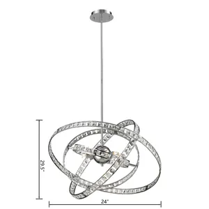 Saturn 24'' Wide 6-Light Chandelier - Chrome 2