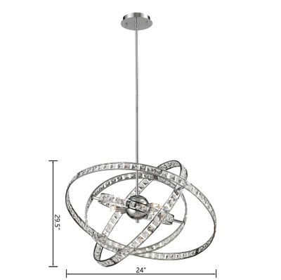Saturn 24″ Wide 6-Light Chandelier - Chrome