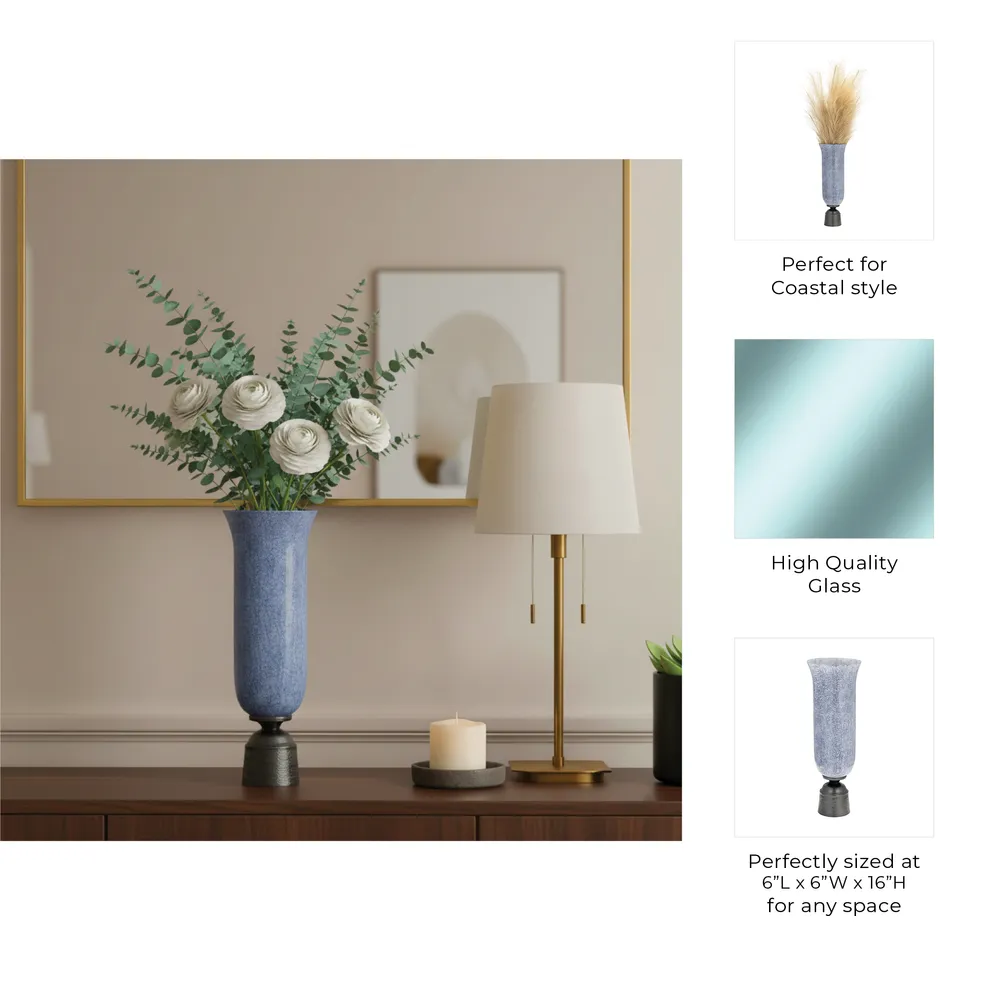 ELTONBROOK BLUE GLASS VASE 16 (IN)