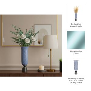 ELTONBROOK BLUE GLASS VASE 16 (IN) 11