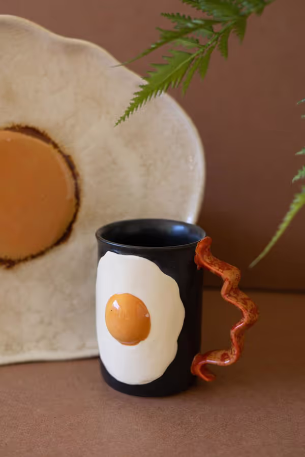 Ceramic Bacon and Eggs Mug