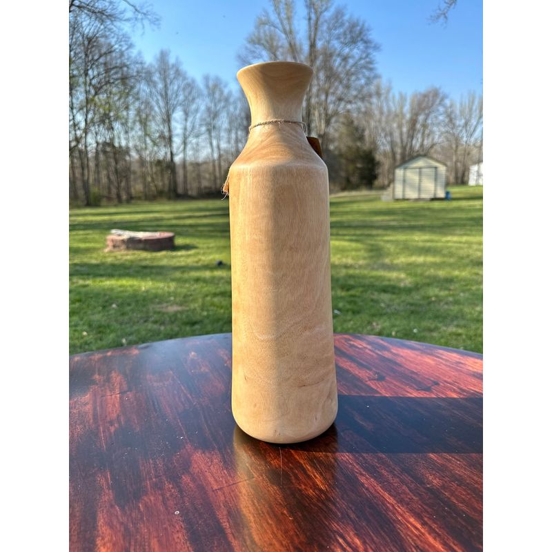 15" Natural Wood Vase