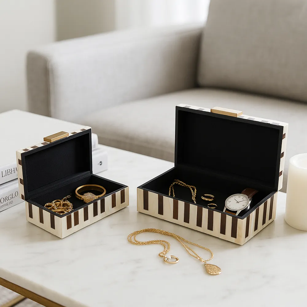 CHLOETON SET OF 2 BROWN BOXES 5 (IN)