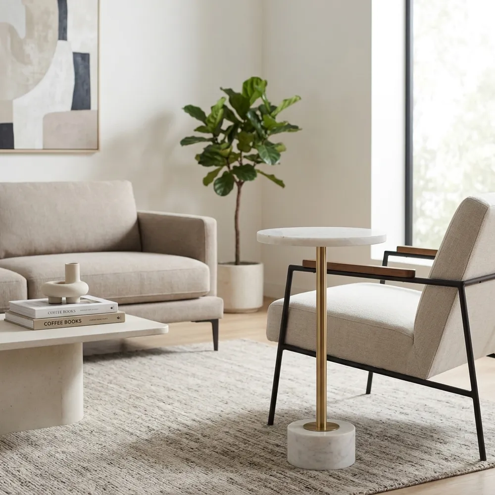 MERCERCLIFF WHITE TABLE 24 (IN)