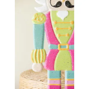 Set of 2 Painted Metal Vibrant Tabletop Nutcrackers 5