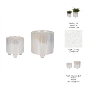 BISHOPTON SET OF 2 IVORY PLANTER 8 (IN) 10