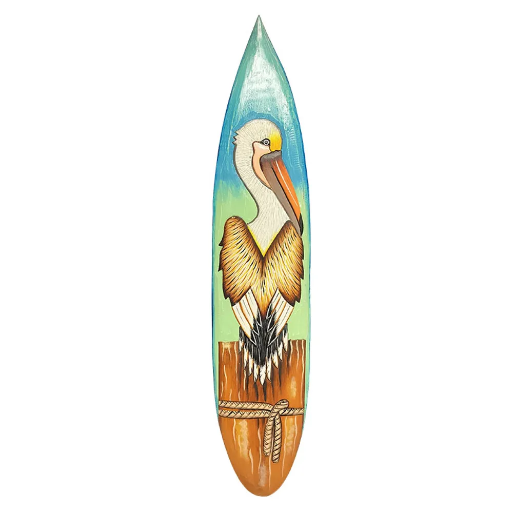39" CARVED PELICAN SURFBOARD PLAQUE
