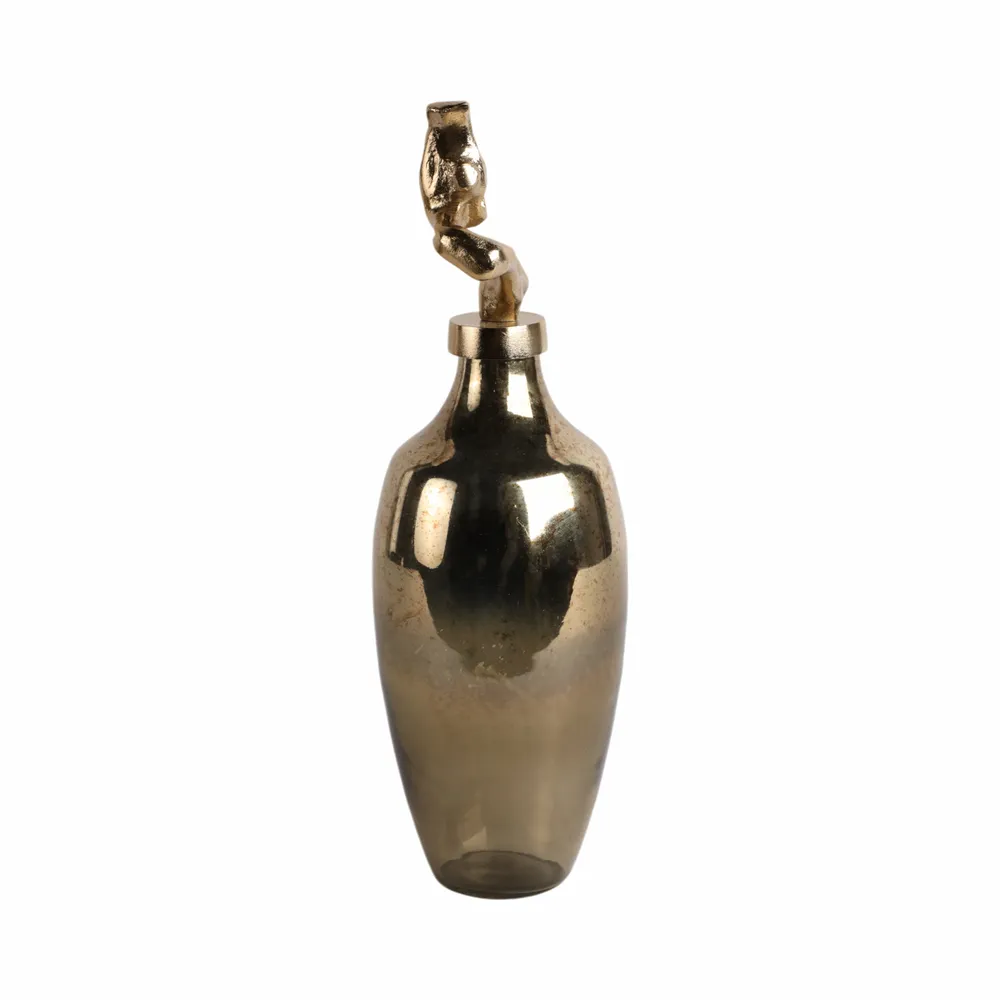 BRAMRUN GOLD GLASS VASE 16 (IN)