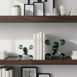 CLOVERWELL SET OF 2 GREEN BOOKENDS 7 (IN) 10