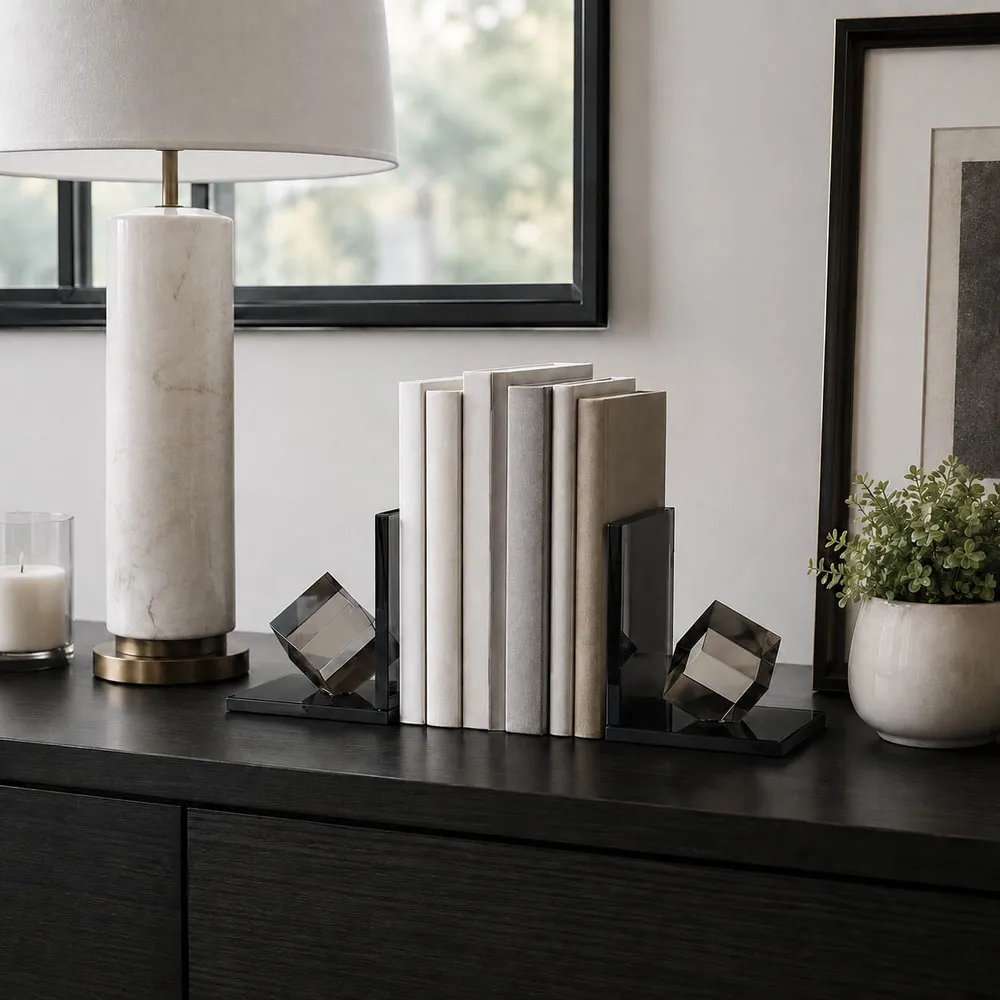 HALSEYGROVE SET OF 2 BLACK BOOKENDS 7 (IN)