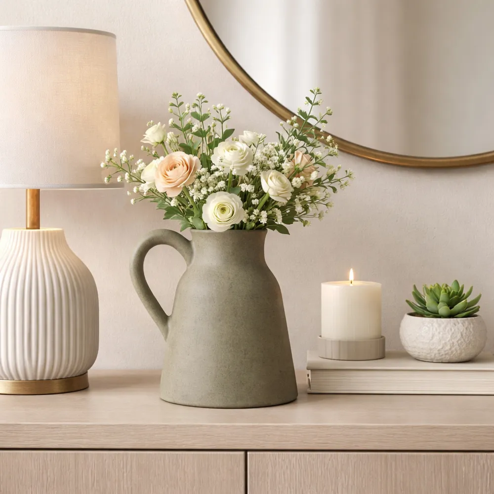 SHERMANCLIFF GREEN VASE 9 (IN)