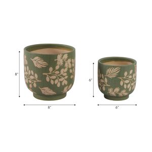 DRYDENBROOK SET OF 2 GREEN PLANTER 8 (IN) 9