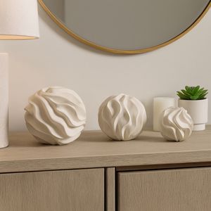 MILLERWELL SET OF 3 WHITE ORBS 6 (IN) 2