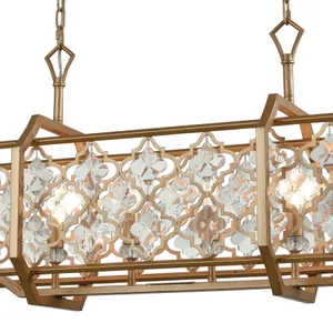 Armand 35'' Wide 6-Light Linear Chandelier - Matte Gold 4