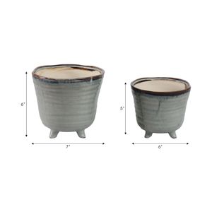 REXDALE SET OF 2 BLUE PLANTER 6 (IN) 8