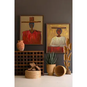 Framed Stylized Man in Hat Painting 4