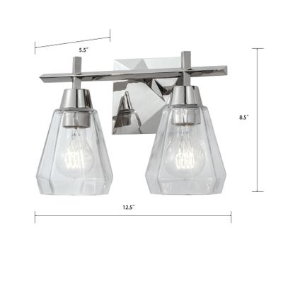 Arctic 12.4″ Wide 2-Light Vanity Light - Polished Nickel