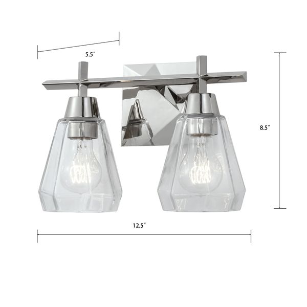 Arctic 12.4'' Wide 2-Light Vanity Light - Polished Nickel
