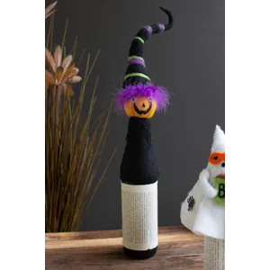Felt Halloween Bottle Topper / Jack-O-Lantern 1