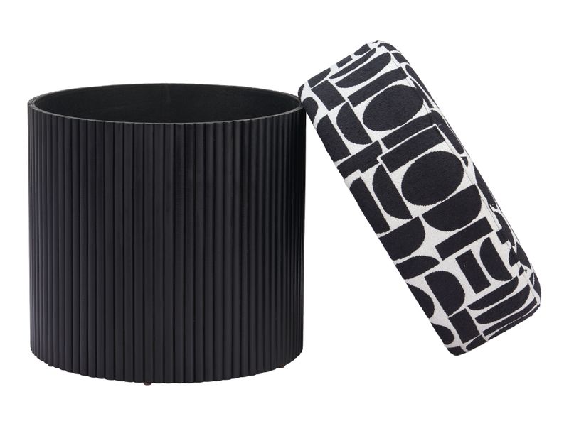 Boto Storage Ottoman Black & White 6