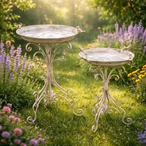 Birdbath Stand Set of 2 26in and 21inH 1